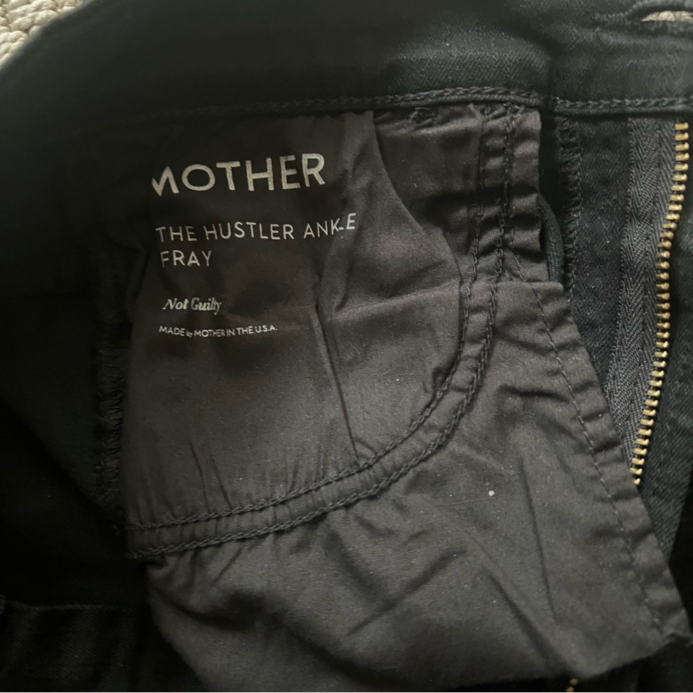 Mother The Hustler Frayed High Waist Ankle Flare Jeans - Black - Size 27 - Picture 4 of 10